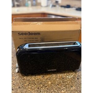 Seedeem 2 Slice Long Slot Toaster Kitchen OS Black New SD-T30183-BK Wide Slot